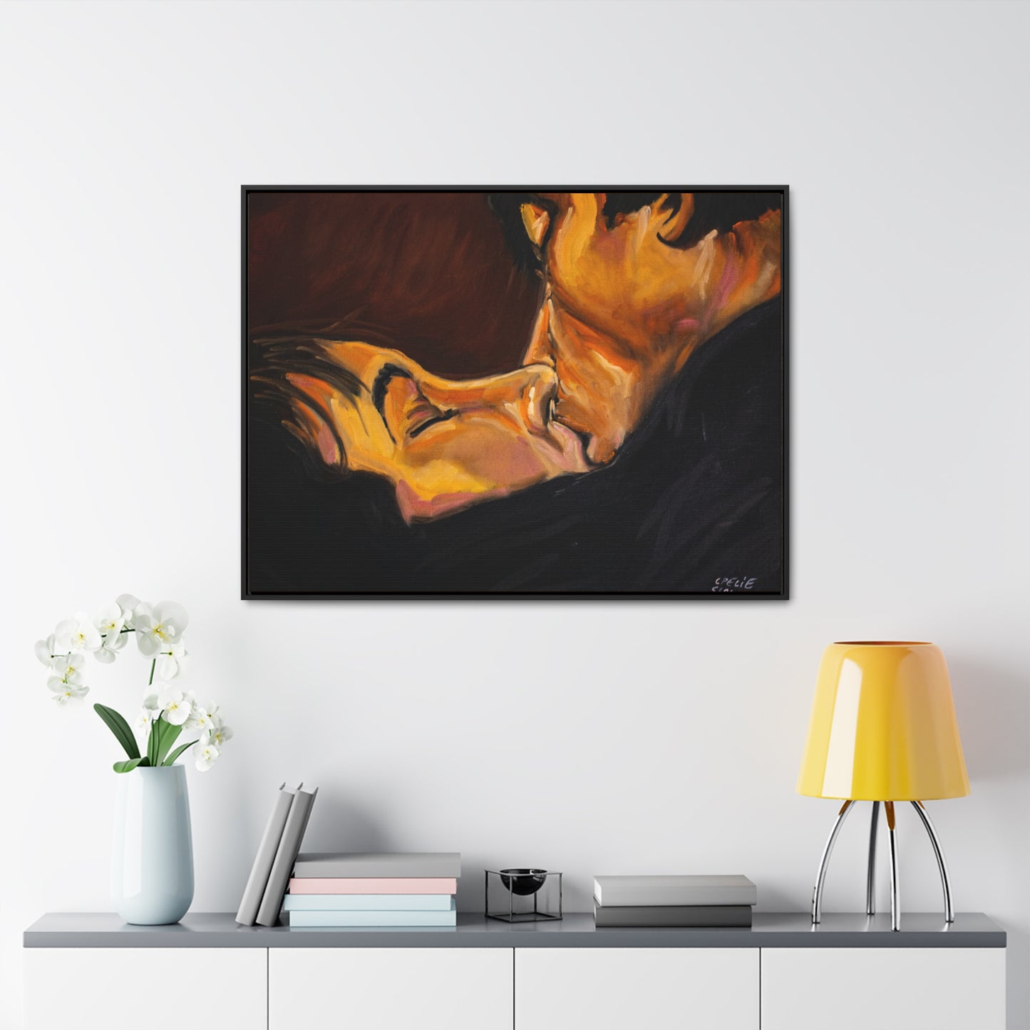 The Kiss - Framed Canvas Print