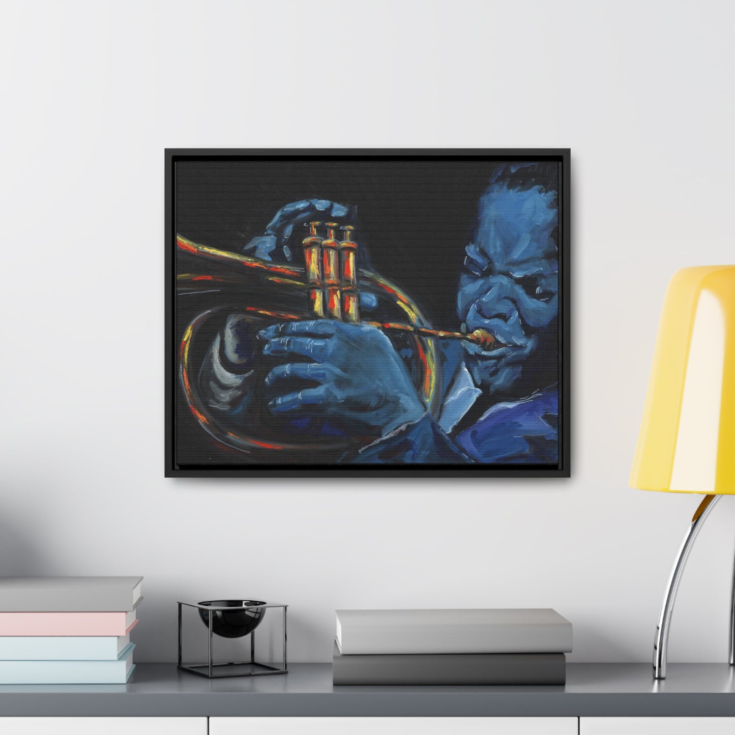 The Trumpet Player - Framed Canvas Print