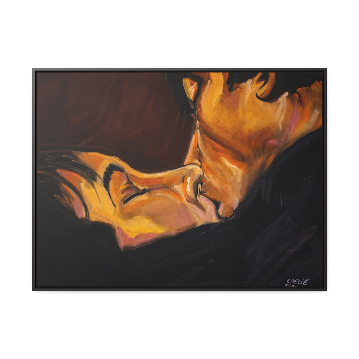 The Kiss - Framed Canvas Print