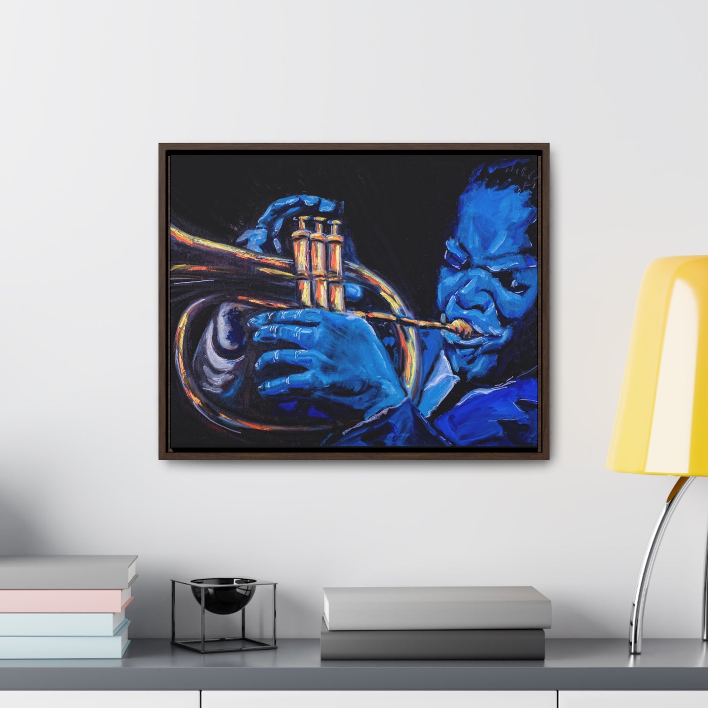 The Trumpet Man - Framed Canvas Print