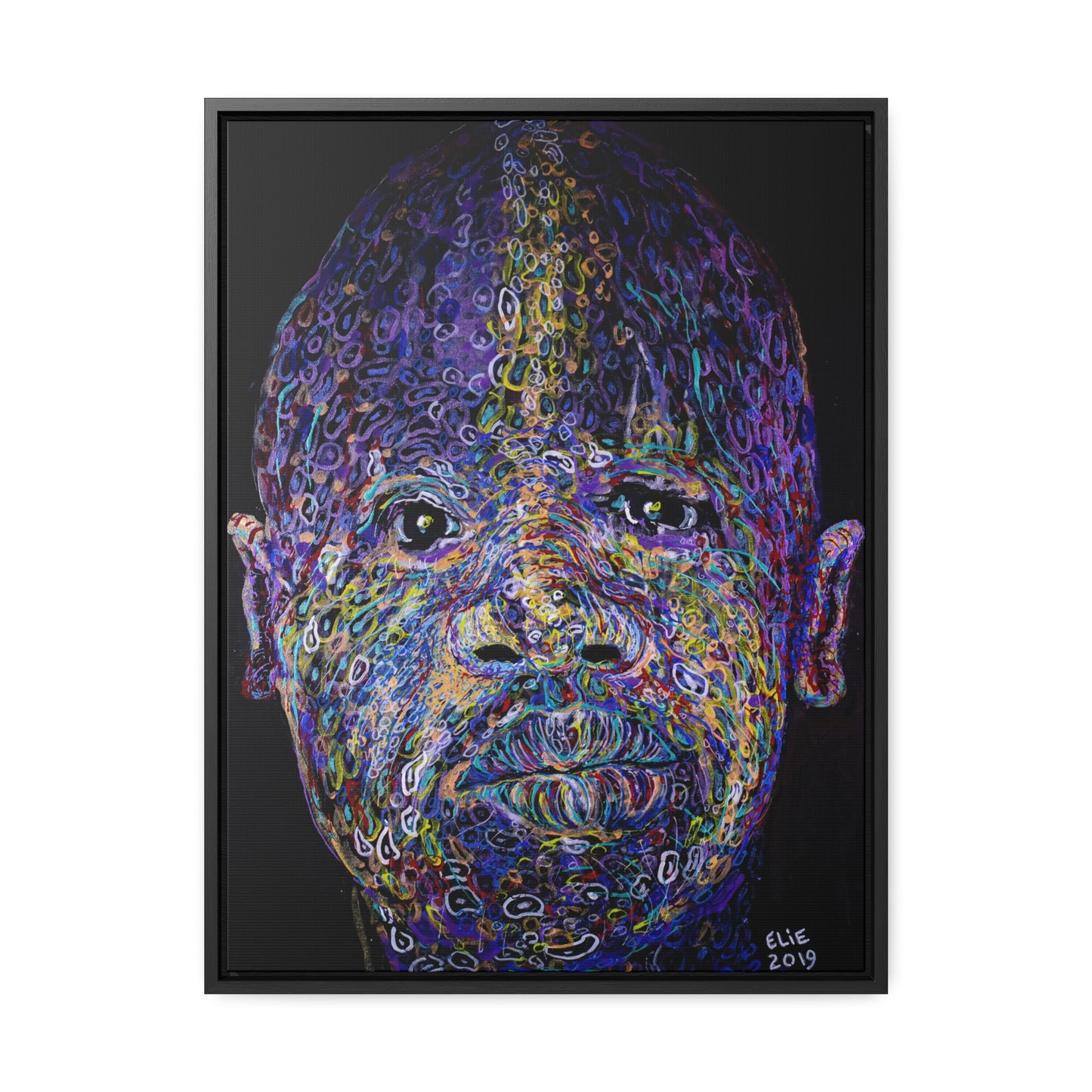 Black Brilliance - Framed Canvas Print