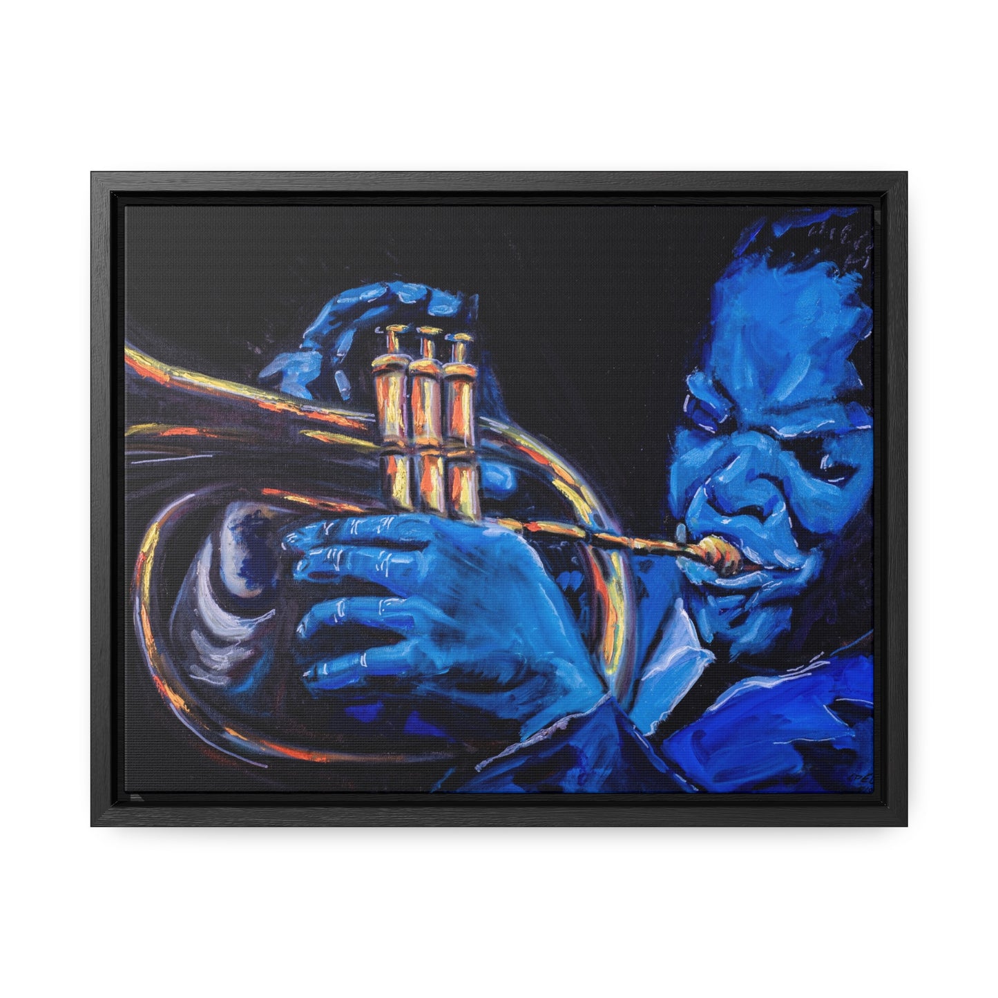 The Trumpet Man - Framed Canvas Print