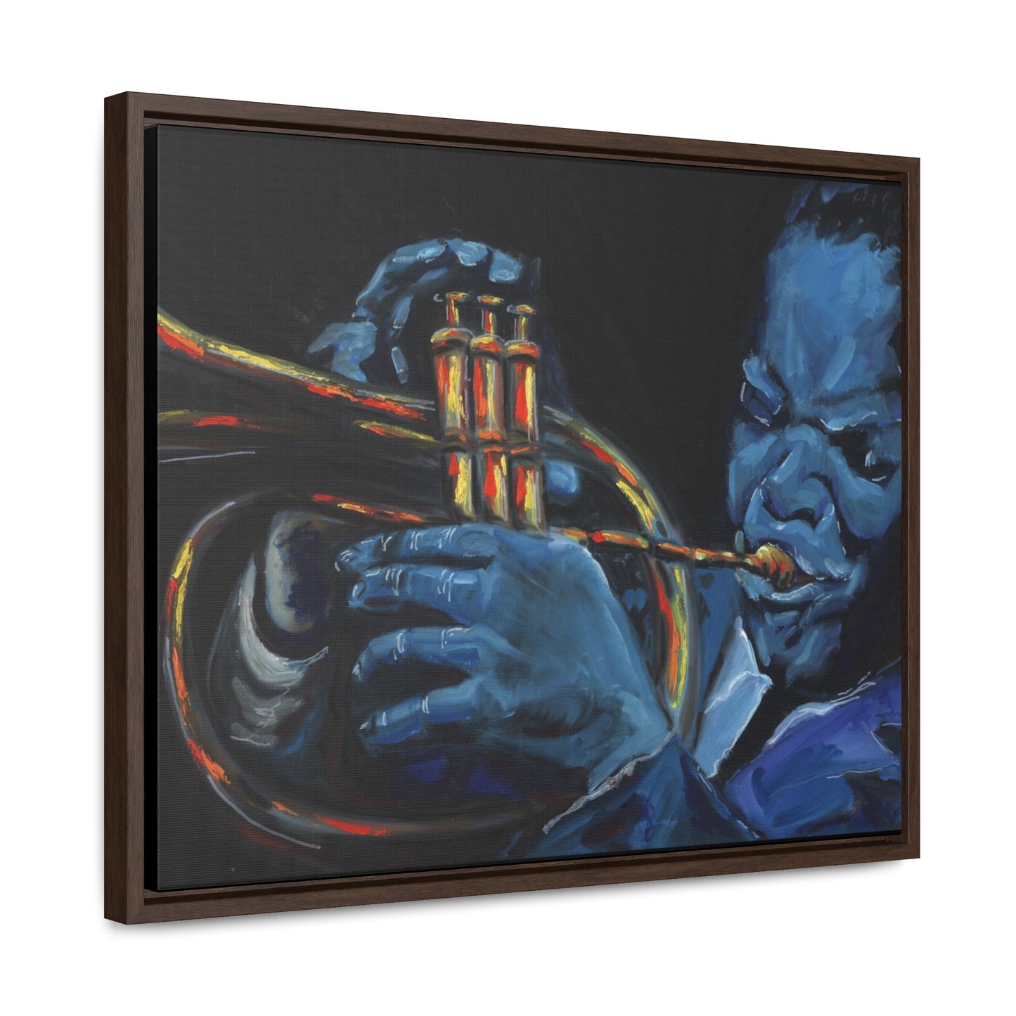 The Trumpet Player - Framed Canvas Print