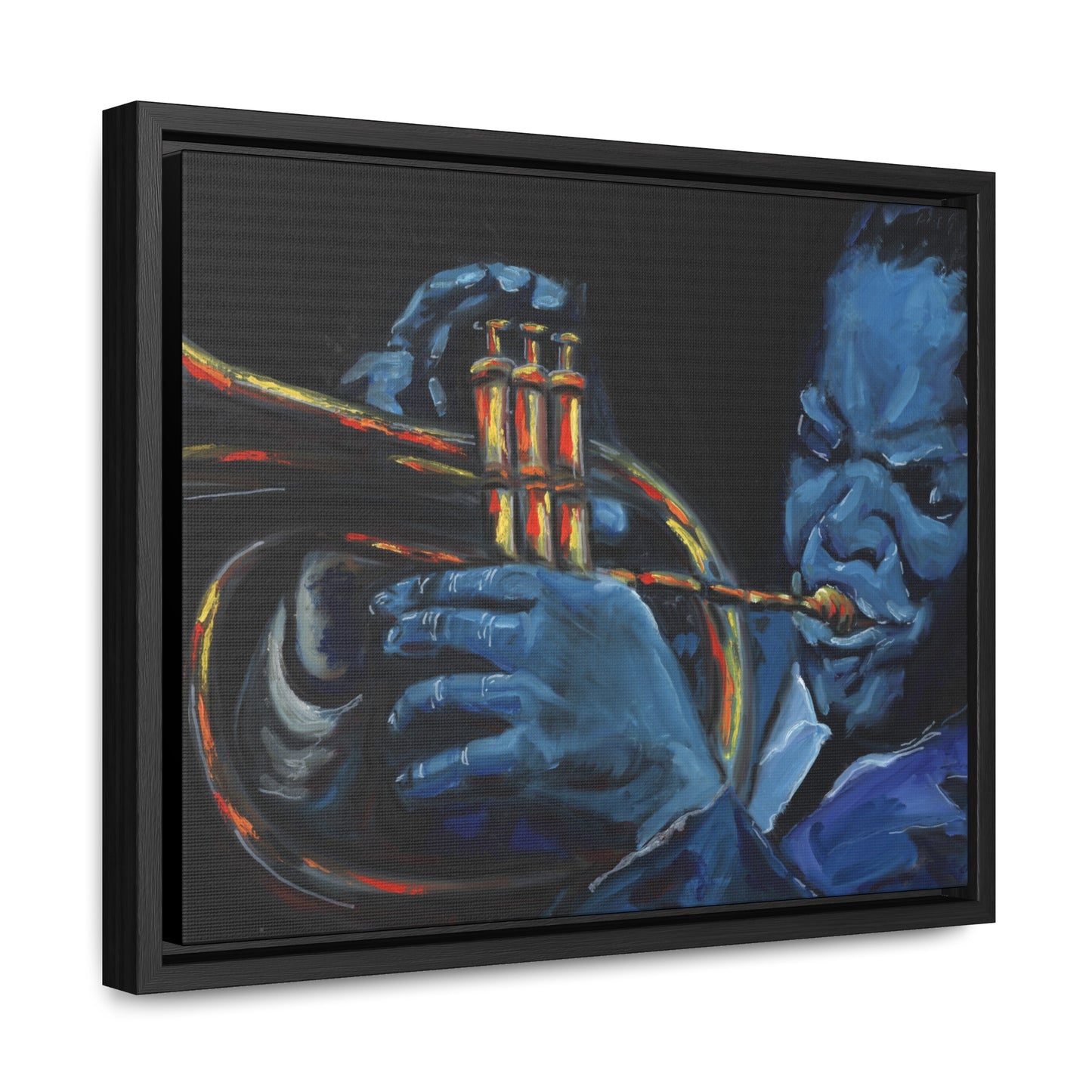 The Trumpet Player - Framed Canvas Print