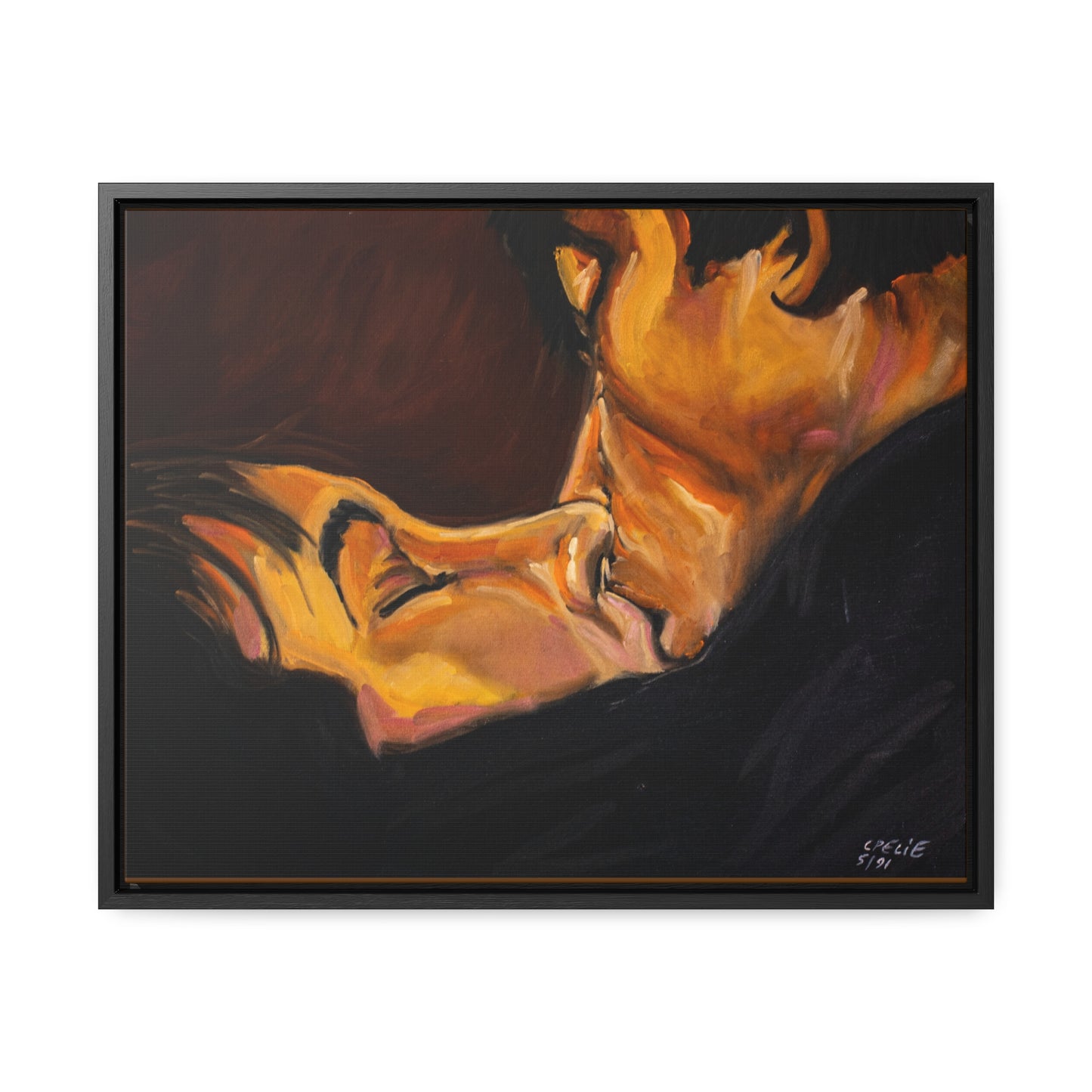 The Kiss - Framed Canvas Print