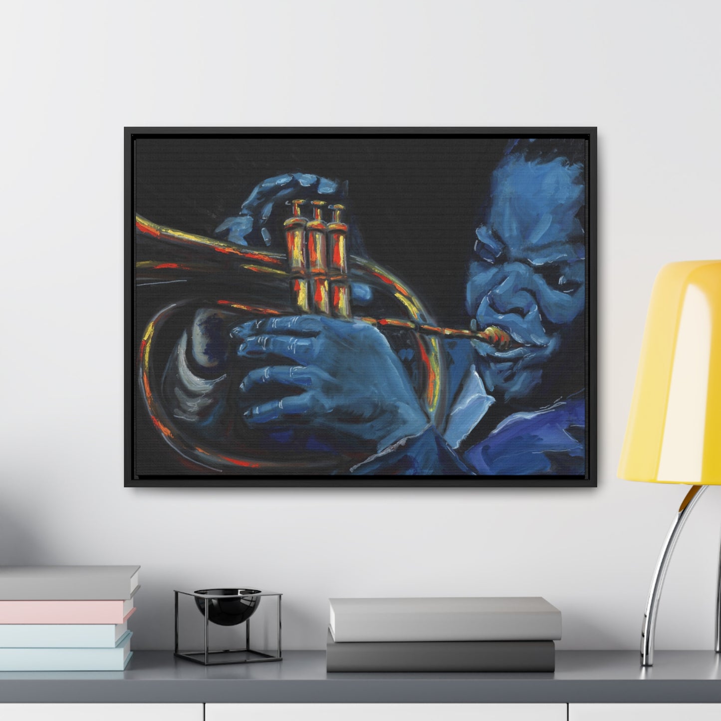 The Trumpet Player - Framed Canvas Print