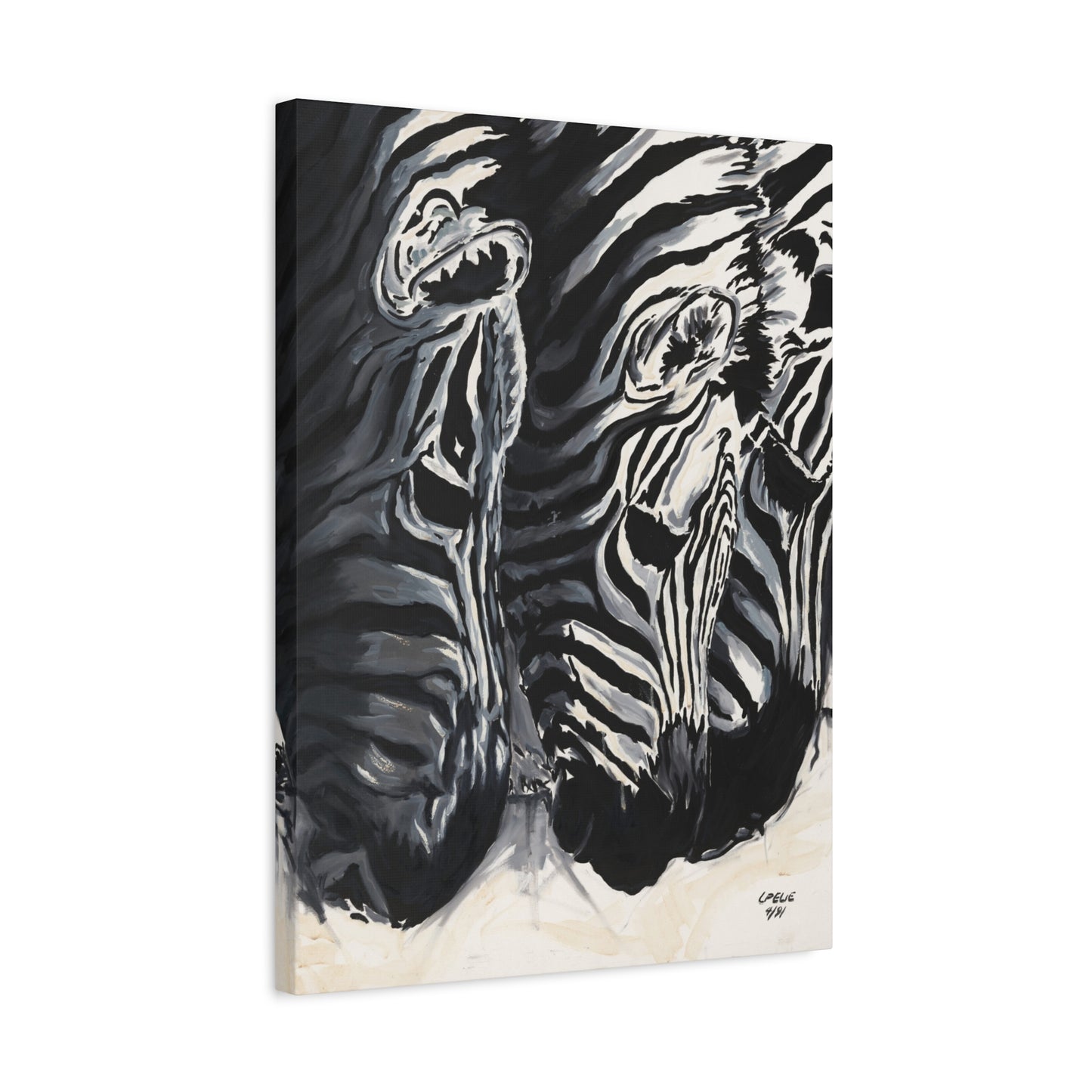 Baby Zebras - Matte Canvas Print