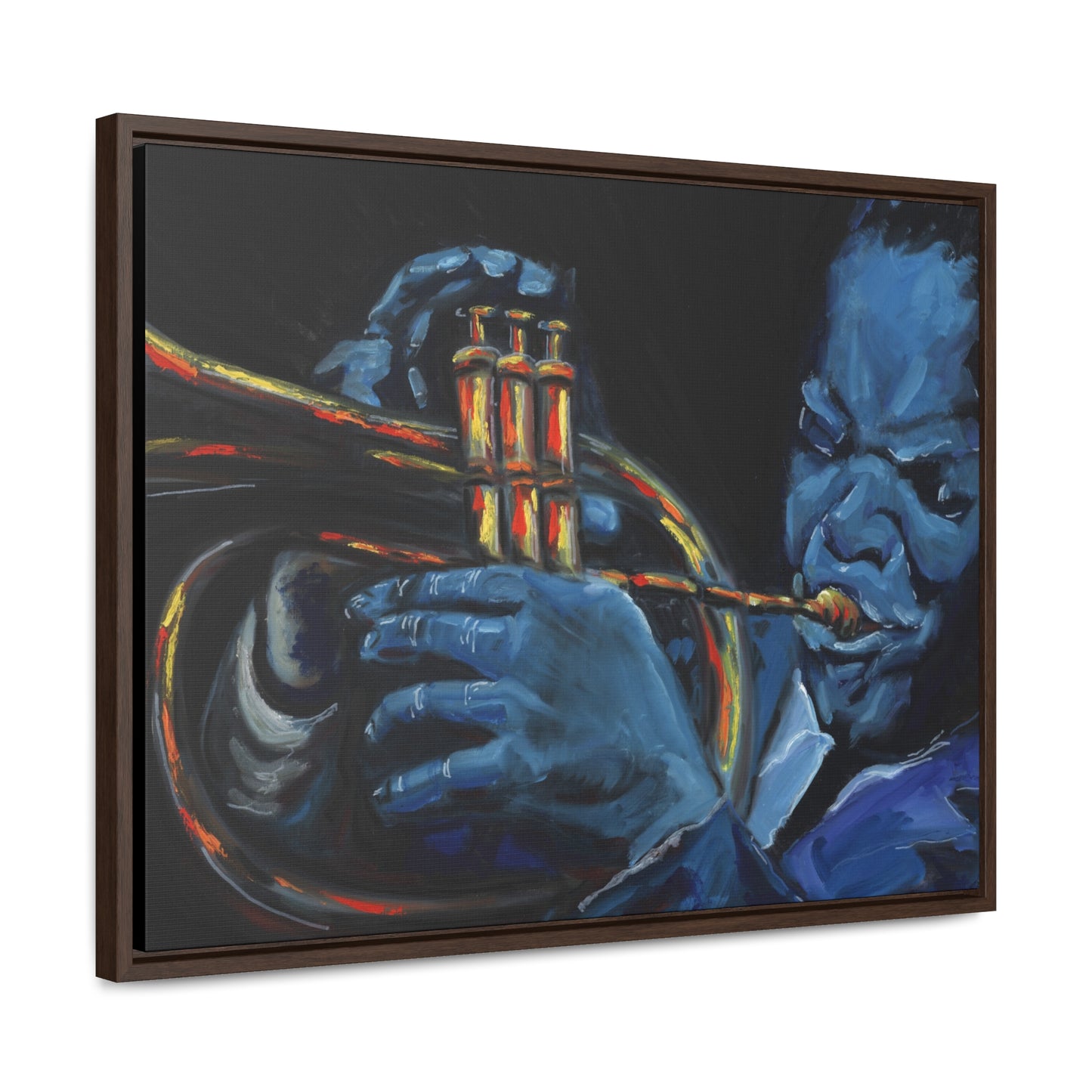 The Trumpet Player - Framed Canvas Print