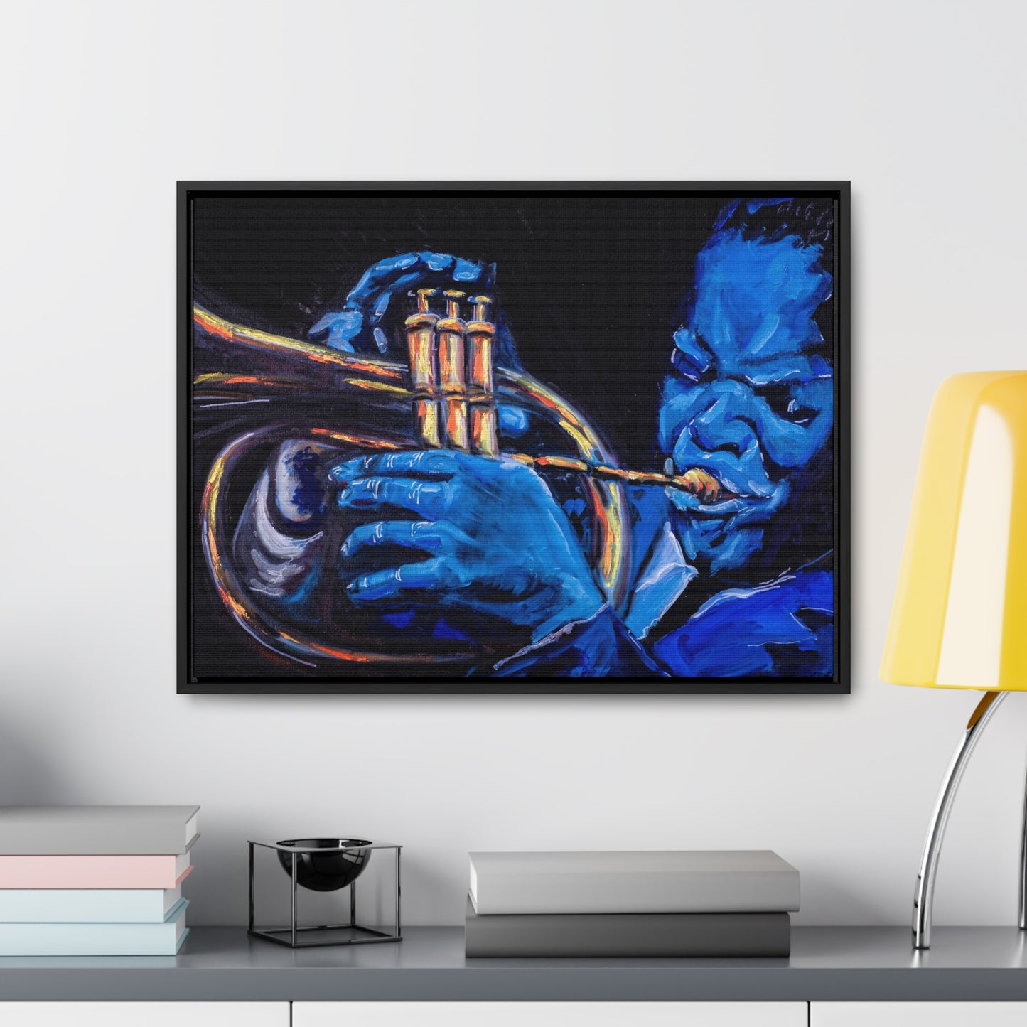 The Trumpet Man - Framed Canvas Print