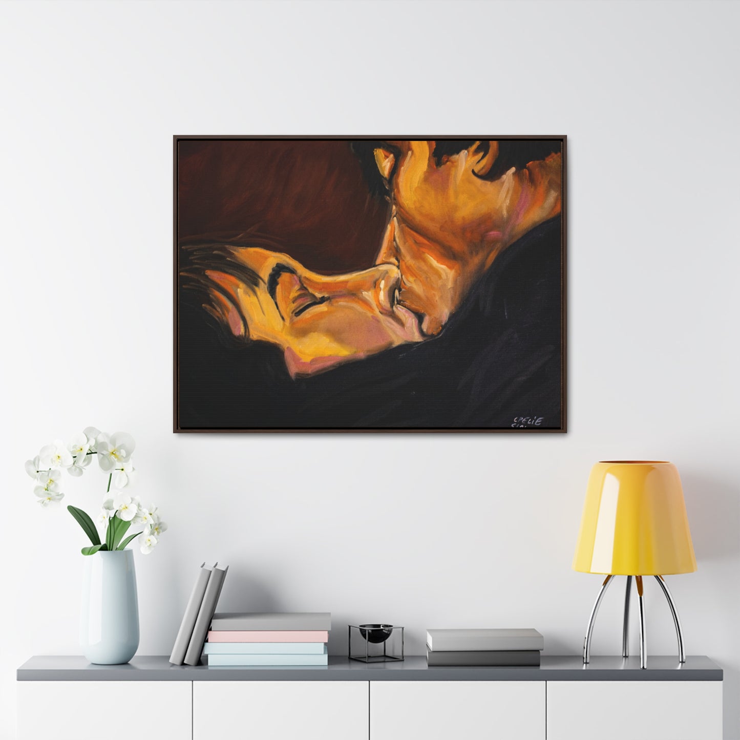 The Kiss - Framed Canvas Print