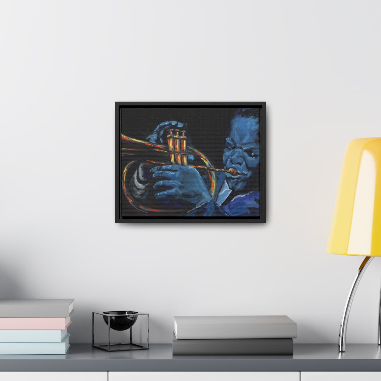 The Trumpet Player - Framed Canvas Print