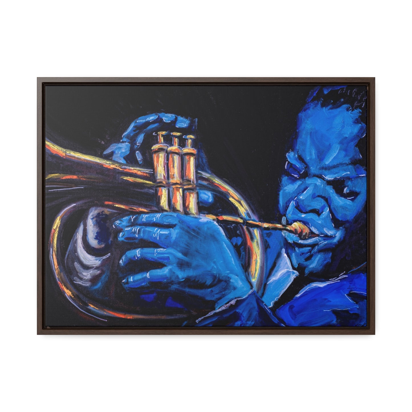 The Trumpet Man - Framed Canvas Print