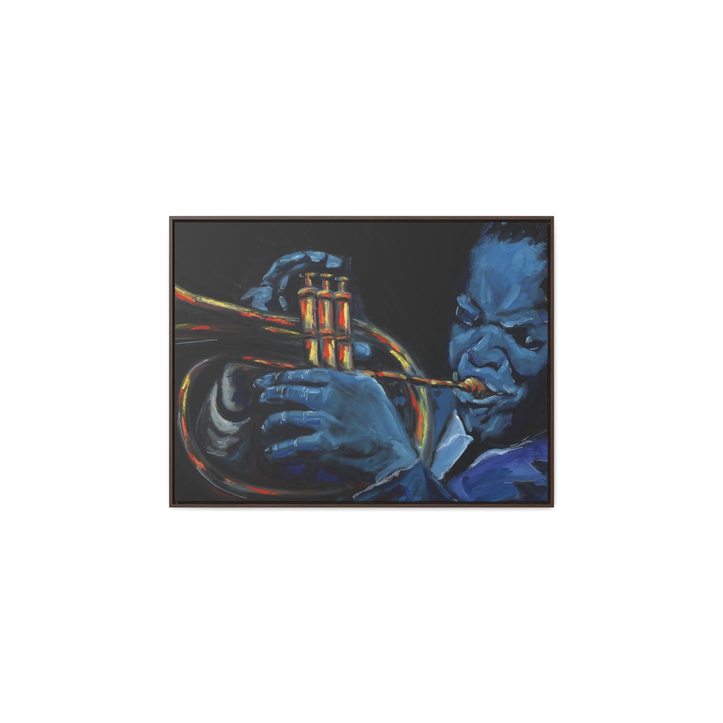 The Trumpet Player - Framed Canvas Print