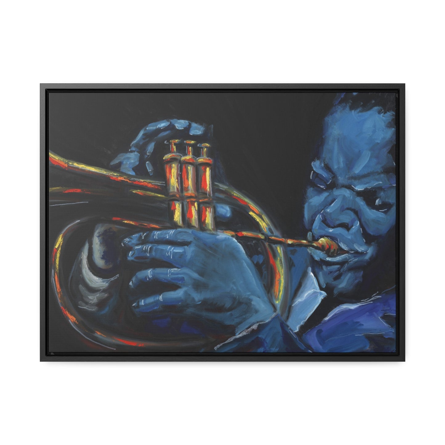 The Trumpet Player - Framed Canvas Print