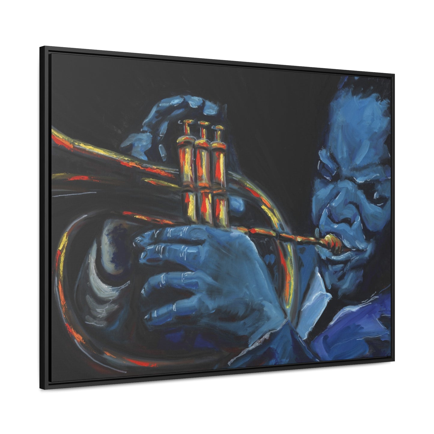 The Trumpet Player - Framed Canvas Print