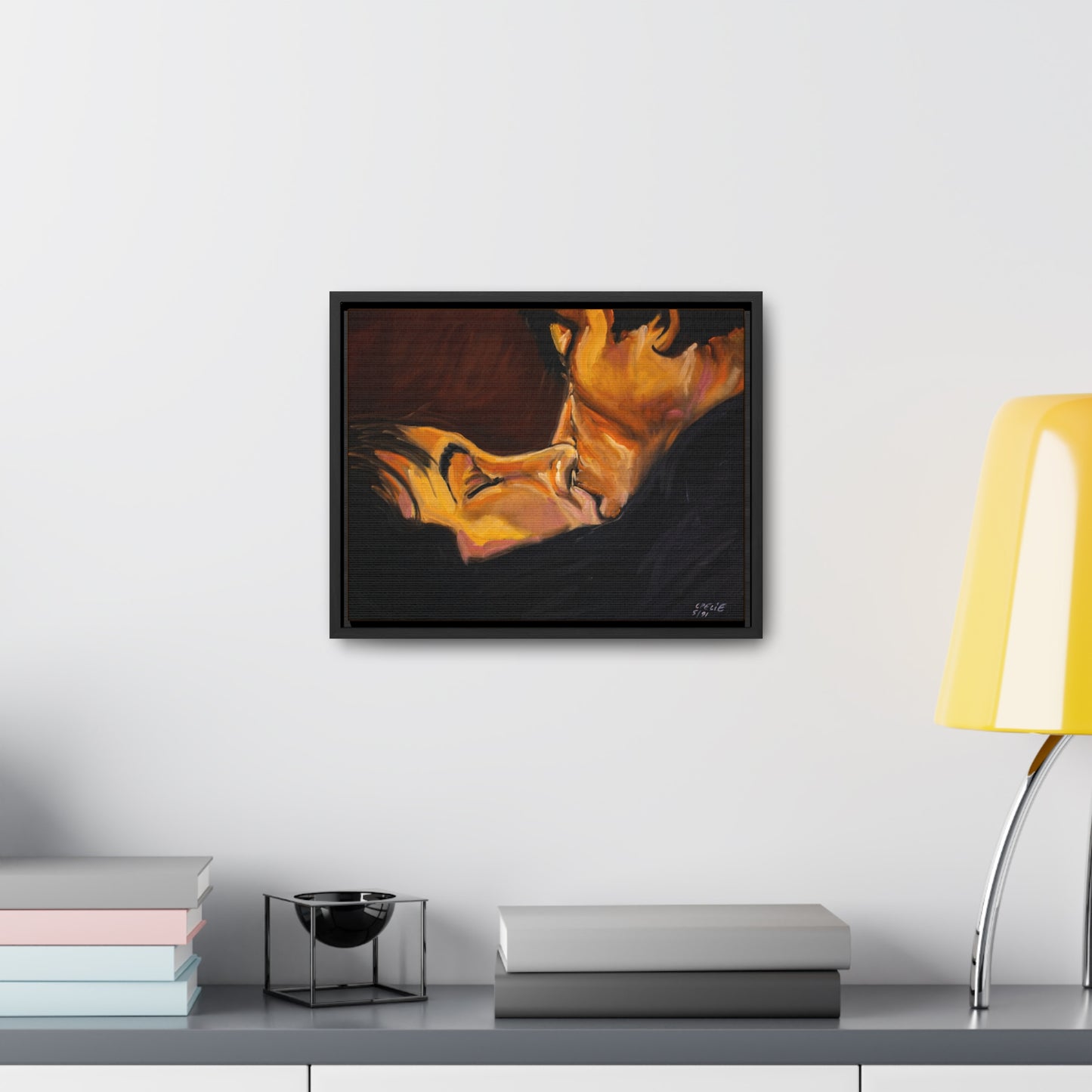 The Kiss - Framed Canvas Print