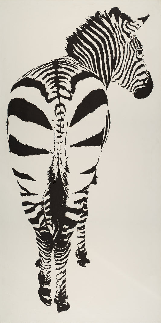 Vintage Zebra Right Side (Textured Paper Art in a Glass Frame)