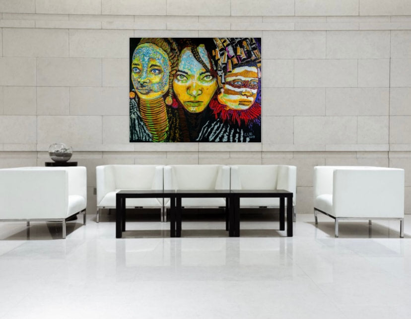 From Africa to America the Sisters (Luxe Canvas Giclee Print)